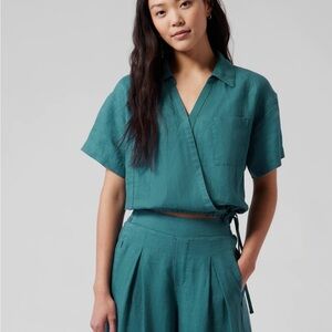 Athleta Playa Linen Tie Top
